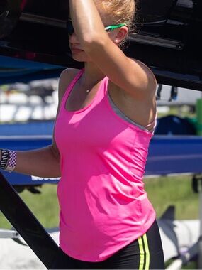 NWOT Size Small Women's Performance Rowing Tank Hi-Viz Pink